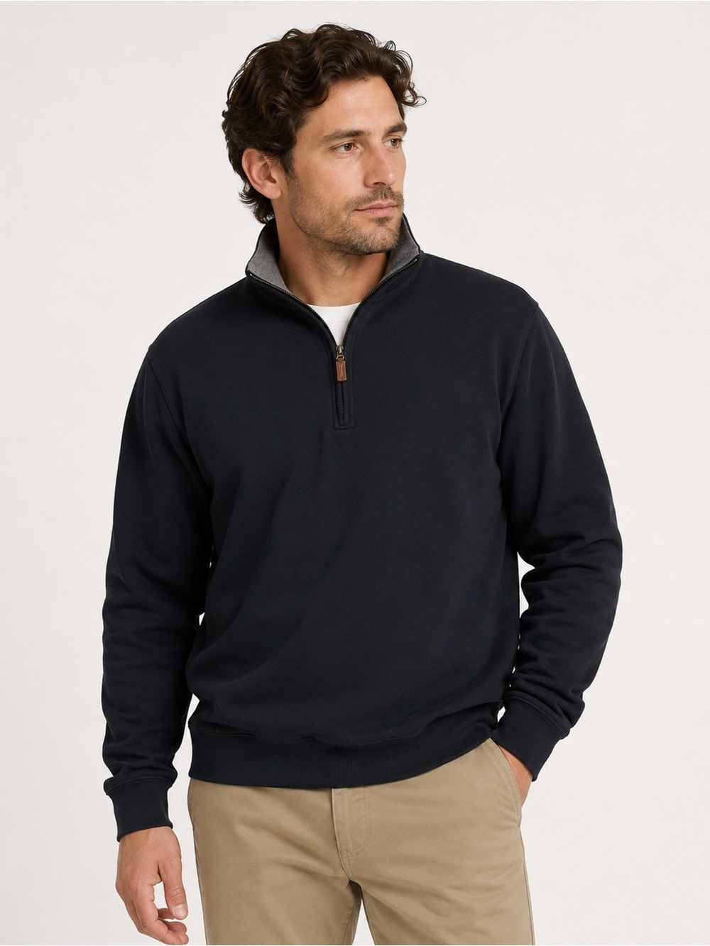 Vintage Peter Millar Cotton Golf Quarter Zip Pullover XL Black Classic Sweater